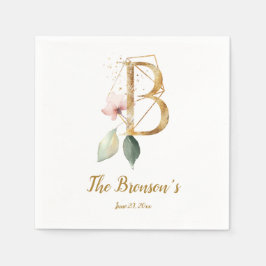 Stylisierte Letter B Floral Wedding Napkins Serviette