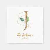 Stylisierte Letter J Floral Wedding Napkins Serviette (Vorderseite)