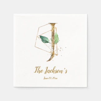 Stylisierte Letter J Floral Wedding Napkins Serviette