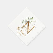 Stylisierte Letter N Floral Wedding Napkins Serviette (Ecke)