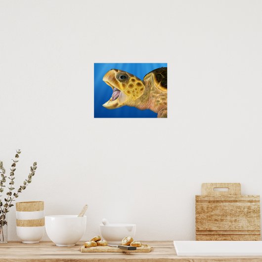 Stylisierte Loggerhead Open Mouth Poster (Küche)