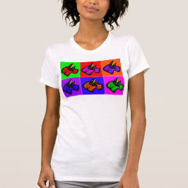 Stylisierte Neon Frilled-Nackenechards T-Shirt