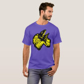 Stylisierte Neon Yellow Frilled Nackenechard T-Shirt (Vorne ganz)