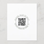 Stylisierte Olivenzweig QR Code Hochzeitseinladung (Rückseite)