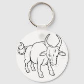 Stylisierte Ox-Illustration Schlüsselanhänger (Vorderseite)