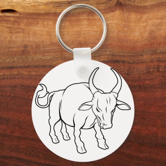 Stylisierte Ox-Illustration Schlüsselanhänger (Vorderseite)