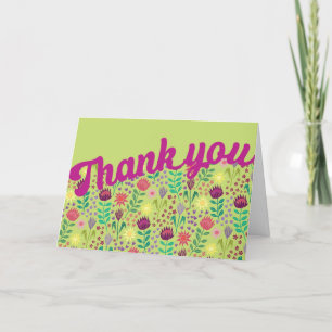 Stylisierte Protea Floral Block Print Millefleur Dankeskarte