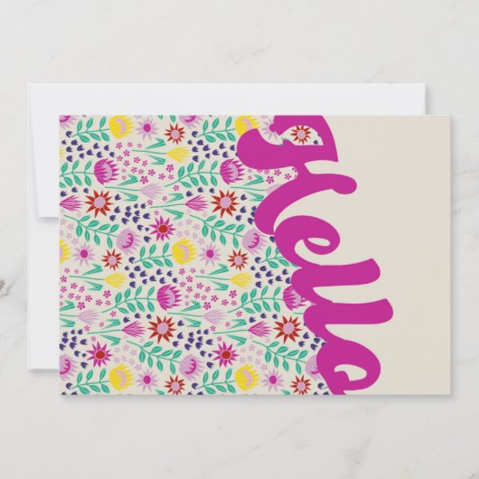 Stylisierte Protea Floral Millefleur Hallo Gruß (Vorderseite)
