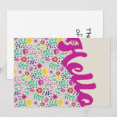 Stylisierte Protea Floral Millefleur Hallo Gruß (Vorne/Hinten)