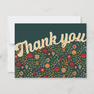 Stylisierte Protea Floral Millefleur Vielen Dank Postkarte