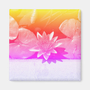 Stylisierte Rainbow Water Lily Blume Pflanze Magne Magnet