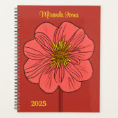 Stylisierte Red Poppy Personalisiert Planer (Vorderseite)