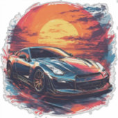 Stylisierte Rennsportwagen Aufkleber (Vorderseite)