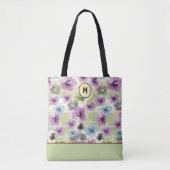 Stylisierte Retro-Floral-Tote-Tasche Tasche (Vorderseite)