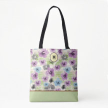 Stylisierte Retro-Floral-Tote-Tasche