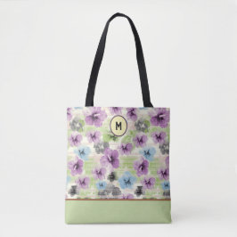 Stylisierte Retro-Floral-Tote-Tasche Tasche