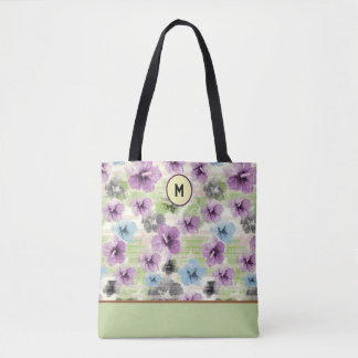 Stylisierte Retro-Floral-Tote-Tasche Tasche