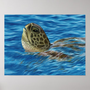 Stylisierte Riesenschildkröte Poster
