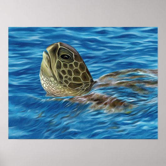 Stylisierte Riesenschildkröte Poster (Vorne)