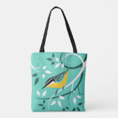 Stylisierte Rote Nuthatch Tasche (Rückseite)