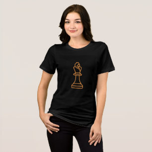 Stylisierte Schachkönigin-Illustration über Schwar Tri-Blend Shirt