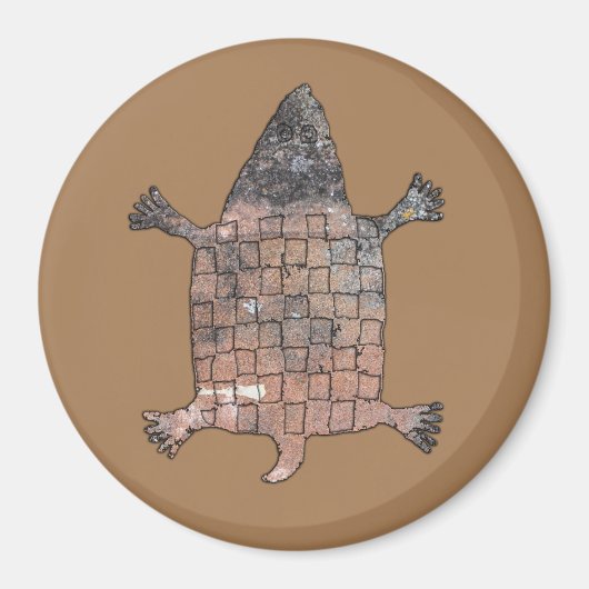 Stylisierte Schildkröte - Mimbres Pottery Design Magnet (Vorne)