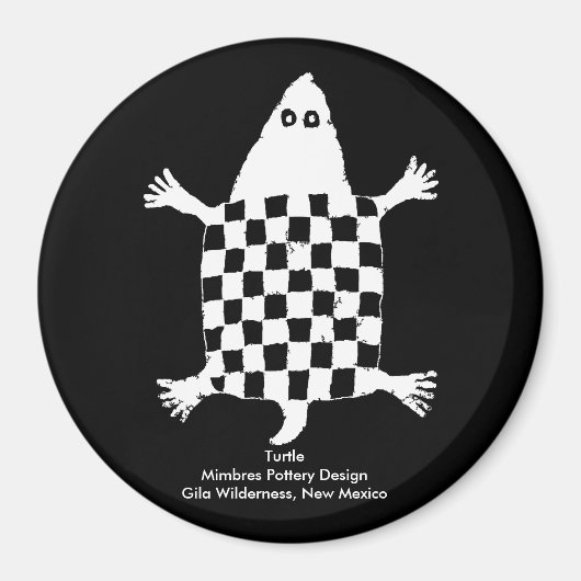 Stylisierte Schildkröte - Mimbres Pottery Design Magnet (Vorne)
