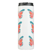 Stylisierte Schmetterlinge Thermosbecher (Rückseite)