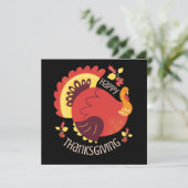 Stylisierte Sitting Turkey Fall Happy Thanksgiving Karte (Stehend Vorderseite)