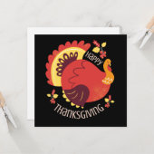 Stylisierte Sitting Turkey Fall Happy Thanksgiving Karte (Vorderseite/Rückseite Beispiel)