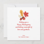 Stylisierte Sitting Turkey Fall Happy Thanksgiving Karte (Rückseite)