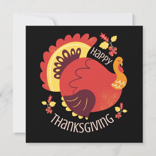 Stylisierte Sitting Turkey Fall Happy Thanksgiving Karte (Vorderseite)