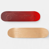 Stylisierte Sportscar - leuchtendes rotes Neon-Aut Skateboard (Horizontal)