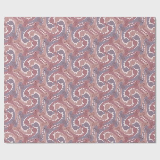 Stylisierte Swirling Hares Tesselung 2 Wrapping P Geschenkpapier (Flach)