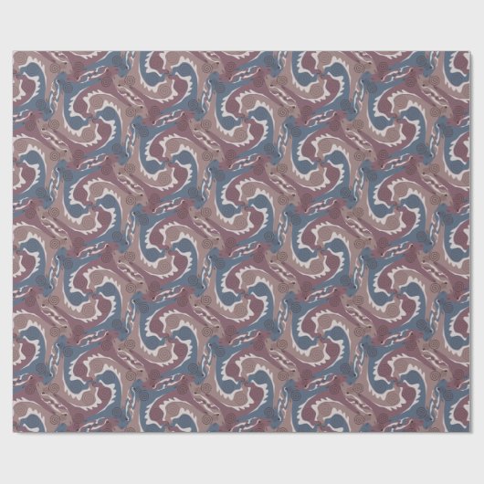 Stylisierte Swirling Hares Tesselung 7 Wrapping P Geschenkpapier (Flach)