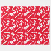 Stylisierte Traktorenbezeichnung "Weizenfarm" rot  Fleecedecke (Vorderseite (Horizontal))