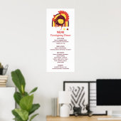 Stylisierte Turkey Groovy Rainbow Happy Friendsgiv Poster (Heimbüro)