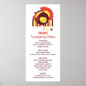 Stylisierte Turkey Groovy Rainbow Happy Friendsgiv Poster (Vorne)