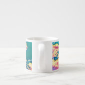 Stylisierte Türkis Sky Espresso Tasse (Rückseite)