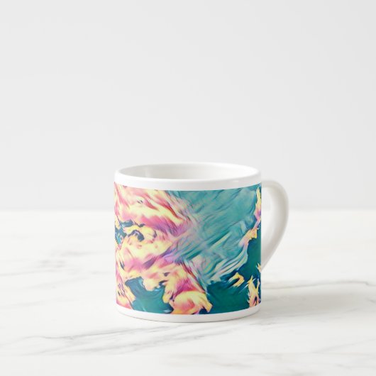 Stylisierte Türkis Sky Espresso Tasse (Vorderseite Rechts)