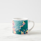 Stylisierte Türkis Sky Espresso Tasse (Rechts)