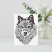Stylisierte Wolf Head Postkarte (Stehend Vorderseite)