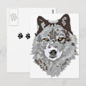 Stylisierte Wolf Head Postkarte (Vorne/Hinten)