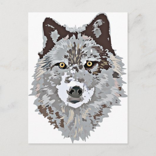 Stylisierte Wolf Head Postkarte (Vorderseite)