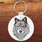 Stylisierte Wolf Head Schlüsselanhänger (Vorderseite)