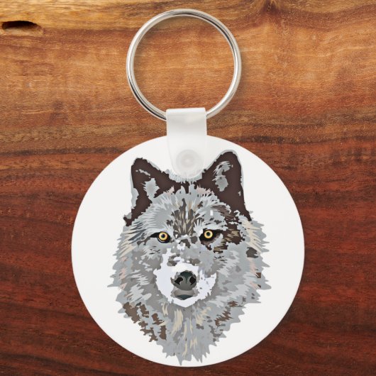 Stylisierte Wolf Head Schlüsselanhänger (Vorderseite)