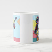 Stylisierter Banjo-Spieler, Musikerin Jumbo-Tasse (Vorderseite)