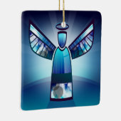 Stylisierter Blauer Engel Keramikornament (Rechts)