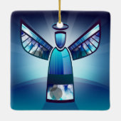 Stylisierter Blauer Engel Keramikornament (Rückseite)