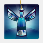 Stylisierter Blauer Engel Keramikornament (Vorderseite)